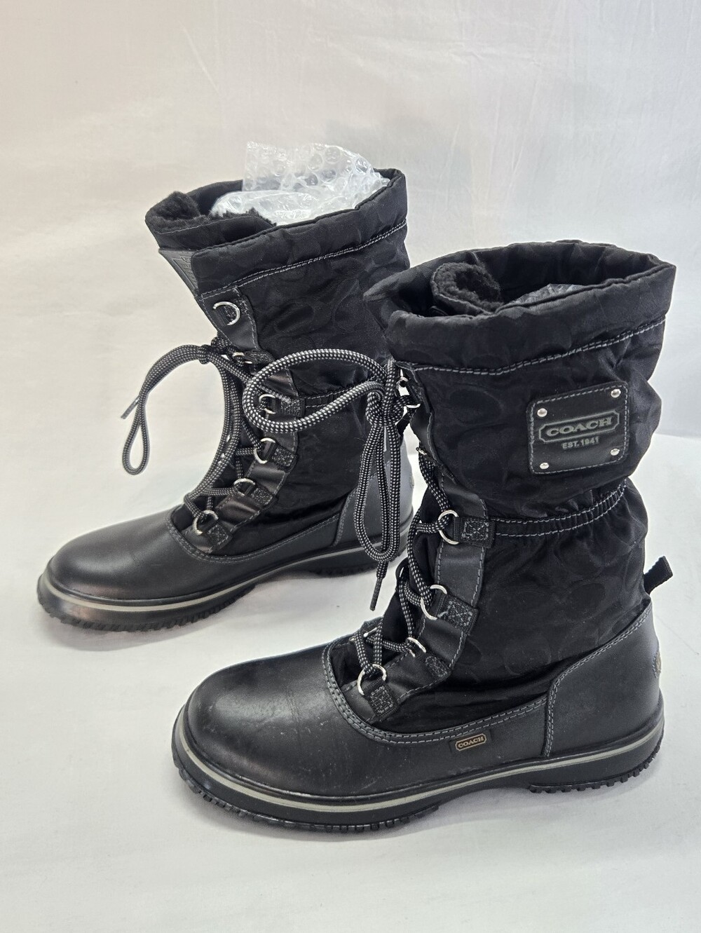 Coach Shaine Signature Women's Size 7B Black Winter Snow Boots